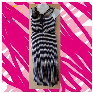 XL LADIES STRIPED, LONG SUMMER DRESS